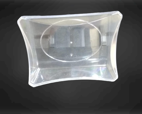 Small clear ribbed container with dome lid